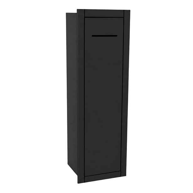 Wc Podomítková Skříňka 28x79 CM Push Open Úložný Prostor Na Papír Černý Mat Pravá