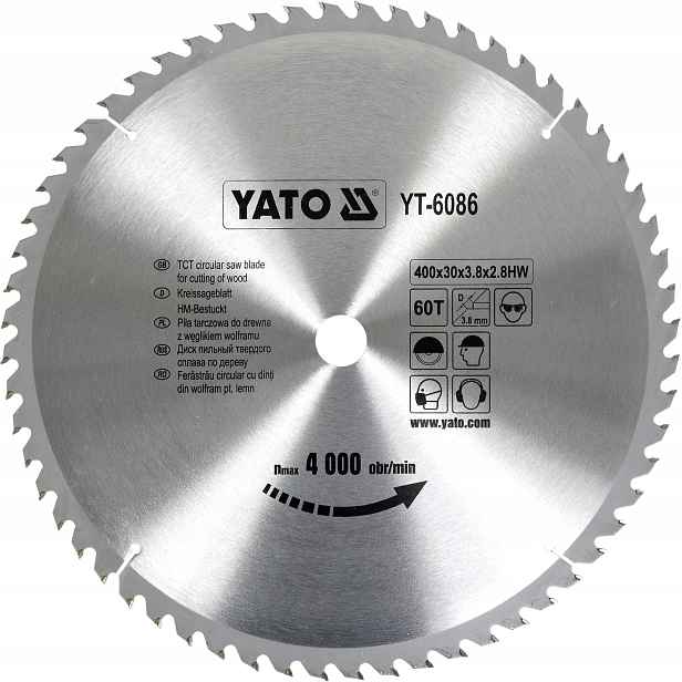 Yato vidiový kotouč 400x30 mm 60T pro dřevo YT-6086