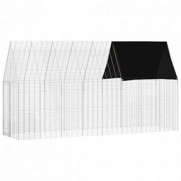 vidaXL Klec pro králíky Stříbrná 400 x 100 x 210 cm Pozinkovaná ocel
