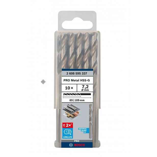 Bosch - Sada vrtáků do kovu, 7,2x109 mm, 10 ks 2608595337