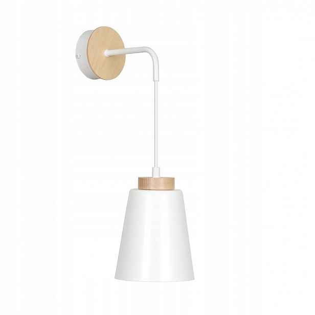 Skandinávské nástěnné svítidlo Bolero K1 White, dřevo, bílá barva