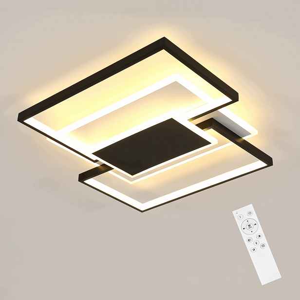 Stropní Led lampa závěsná bílá+černá čtverec s dálkovým ovládáním moderní 54W