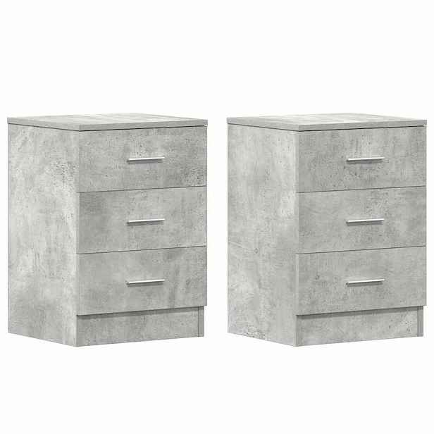 vidaXL Noční stolky 2 ks betonově šedé 38x35x56 cm kompozitní dřevo