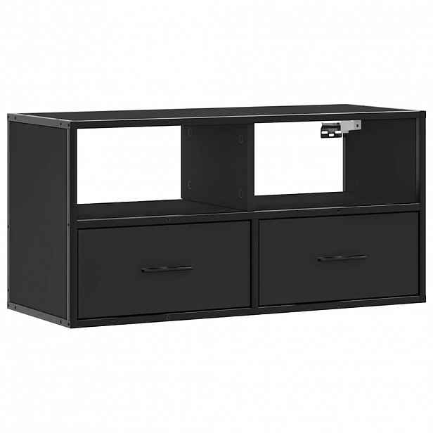 vidaXL TV skříňka černá 80 x 31 x 39,5 cm kompozitní dřevo a kov