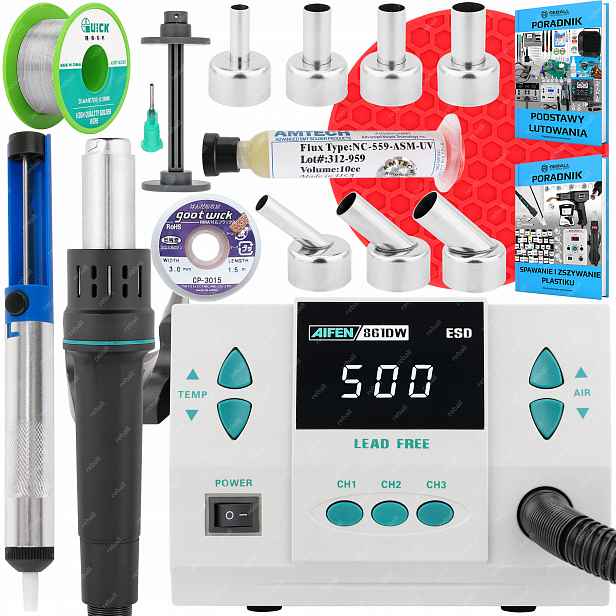 Set Pájecí Stanice Hot Air Svařovací Plast Aifen 861DW 1000W XLv2