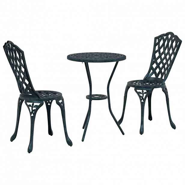 vidaXL Zahradní bistro set 3 ks Zelená Hliník