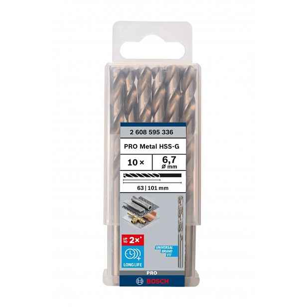 Bosch - Sada vrtáků do kovu, 6,7x101 mm, 10 ks 2608595336