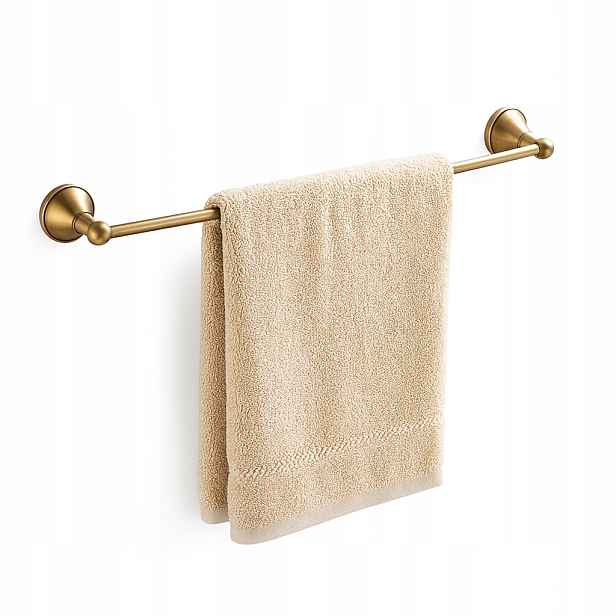 Koupelnový věšák zlaté staré zlato retro 60 cm na ručníky nástěnný Old