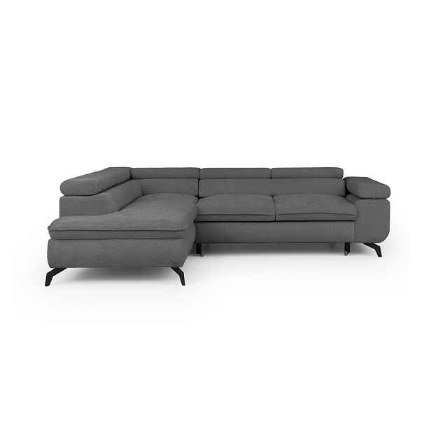 Šedá žinylková rohová pohovka (levý roh/do L) Marbeya  – Ropez