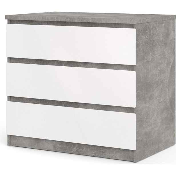 Tvilum Komoda Simplicitous III beton/bílá lesk