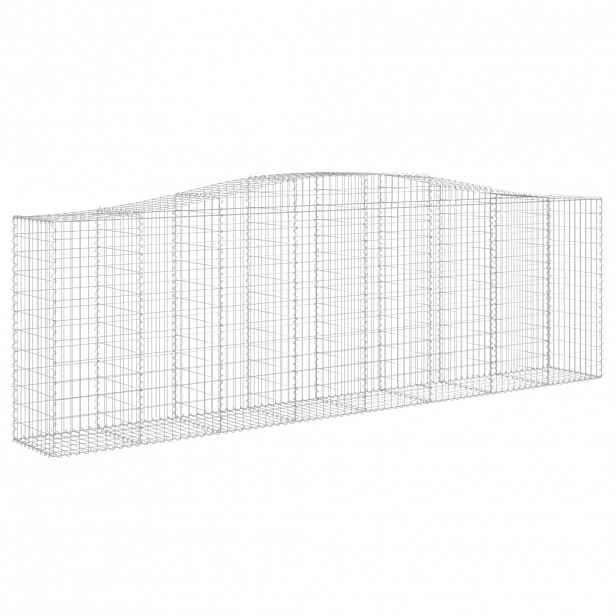 vidaXL Klenutý gabionový koš 400 x 50 x 120/140 cm pozinkované železo