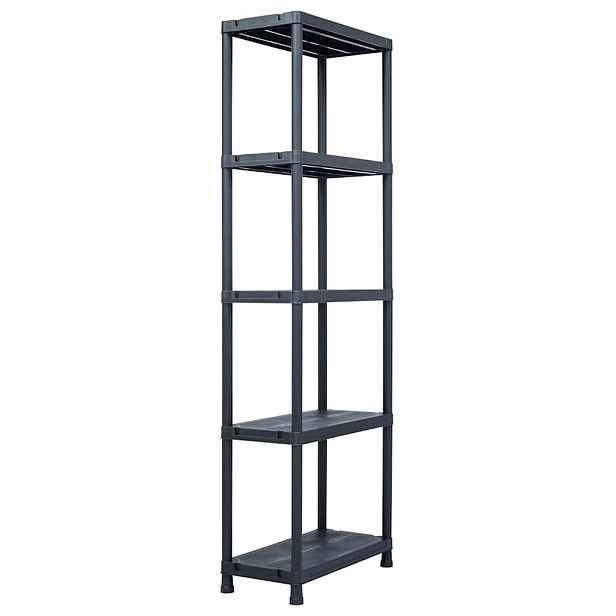 vidaXL Skladový regál černý 125 kg 60 x 30 x 180 cm plastový