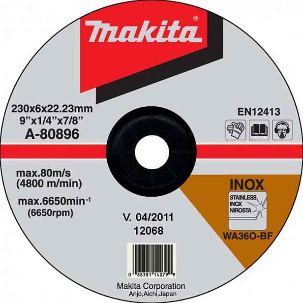 Makita - Brusný kotouč na nerezovou ocel 230x22,2 mm A-80896