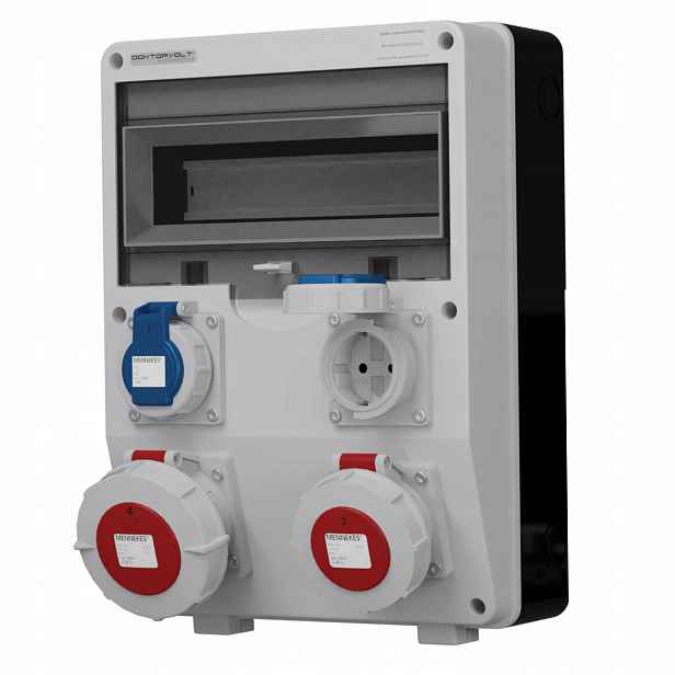 Stavební rozvaděč Td IP65 32A 16A 2x230V Schuko DV-6664-D Doktorvolt