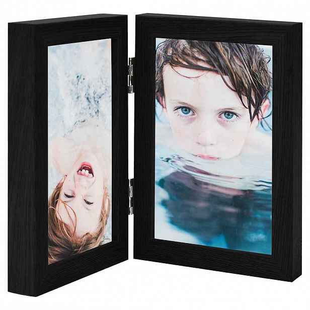 vidaXL Dvoudílný fotorámeček černý 2 x (21 x 29,7 cm)