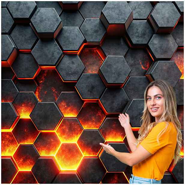 Fototapeta 3D Mládežnický Hexagon Medová Plástev Pro Chlapce 392x260 HPM03F