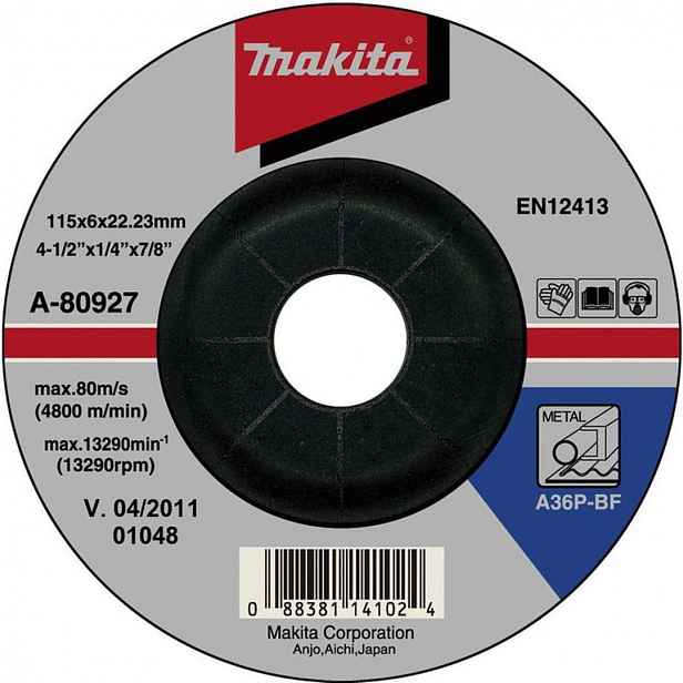 Makita - Brusný kotouč na kov 115x22,2 mm A-80927
