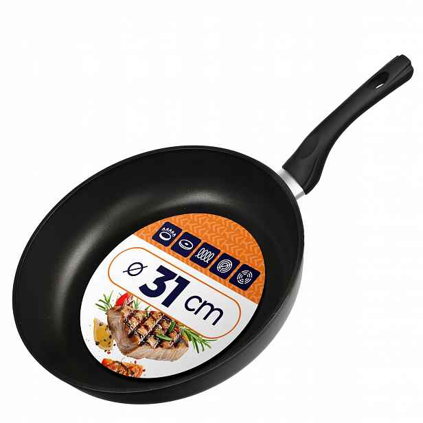Pánev Indukce Plyn 30 cm Nepřilnavá Non-stick Pro Smažení Velká