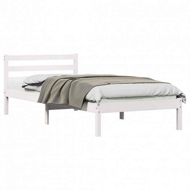 vidaXL Rám postele s čelo Bílá 215,5 x 95,5 x 69,5 cm