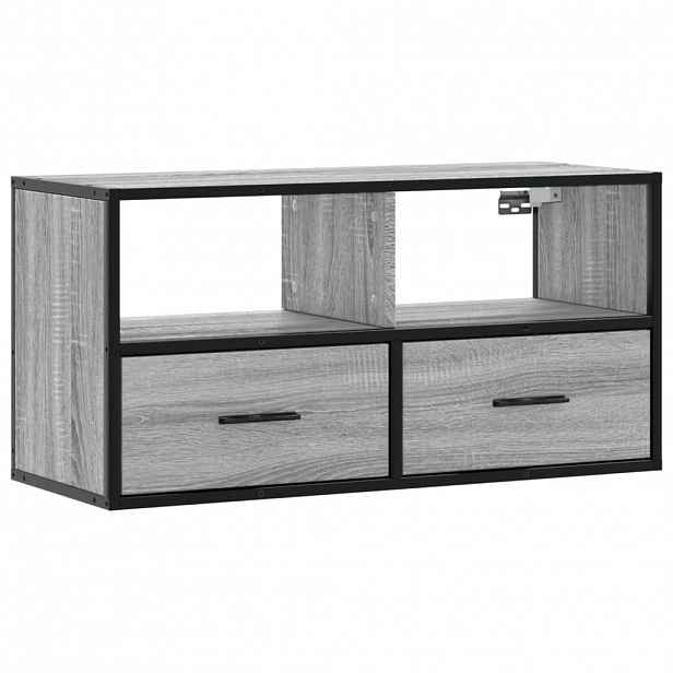 vidaXL TV skříňka šedá sonoma 80 x 31 x 39,5 cm kompozitní dřevo a kov