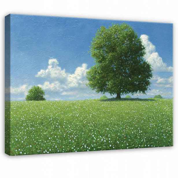 Wallarena OBRAZ na plátně Louka Strom Zelený 60x40 cm