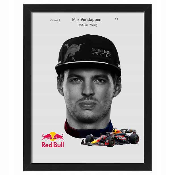 Obraz v rámečku Max Verstappen Red Bull Racing na zeď Formule 1 70x50 cm