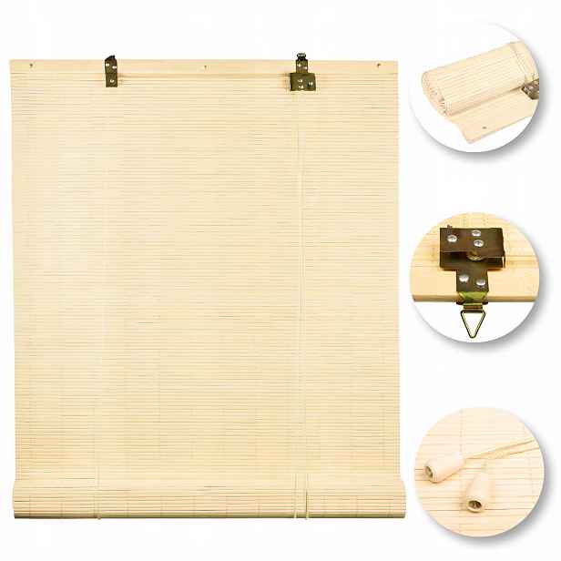 Bambusová Roleta vnitřní polozatemňovací Natural 80x240 cm