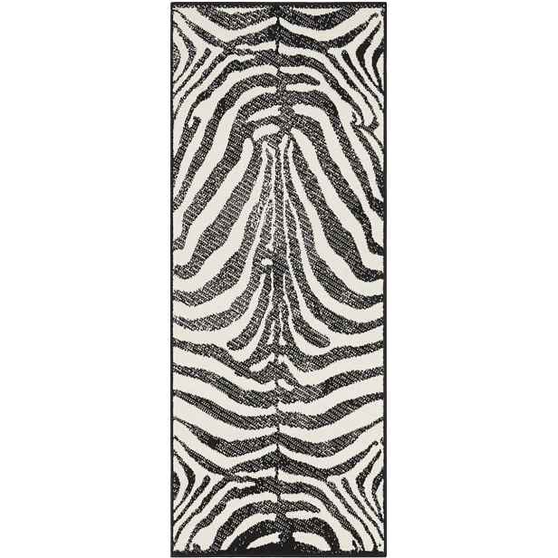 Běhoun 80x250 cm, moderní vzor do předsíně-chodby, černo krémový