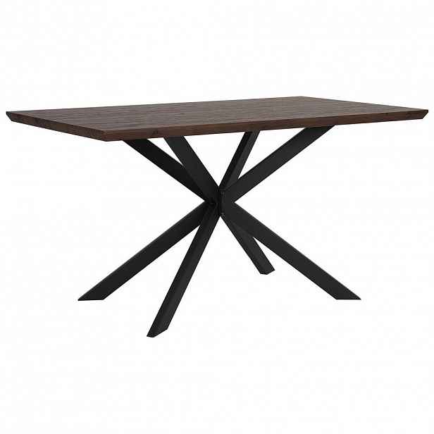 Beliani JÍDELNÍ STŮL 140/80/75 cm Tmavě hnědý, Černý Obdélníkový Spectra