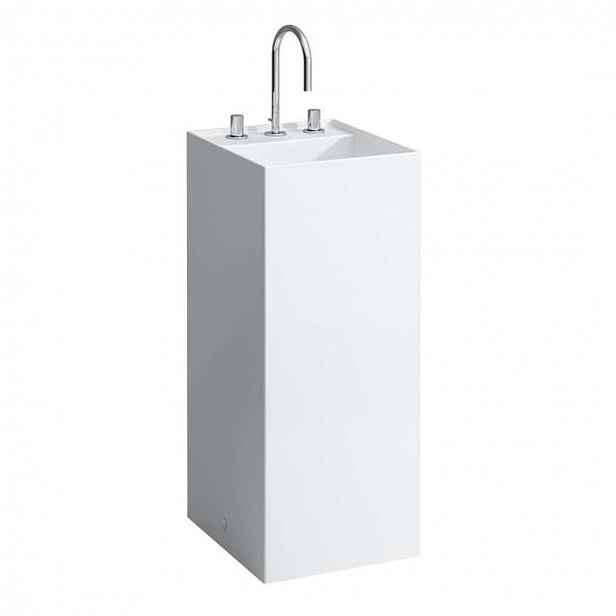 Laufen Kartell - Volně stojící umyvadlo 38x44x90 cm, se 3 otvory pro baterii, s LCC, bílá H8113314001581