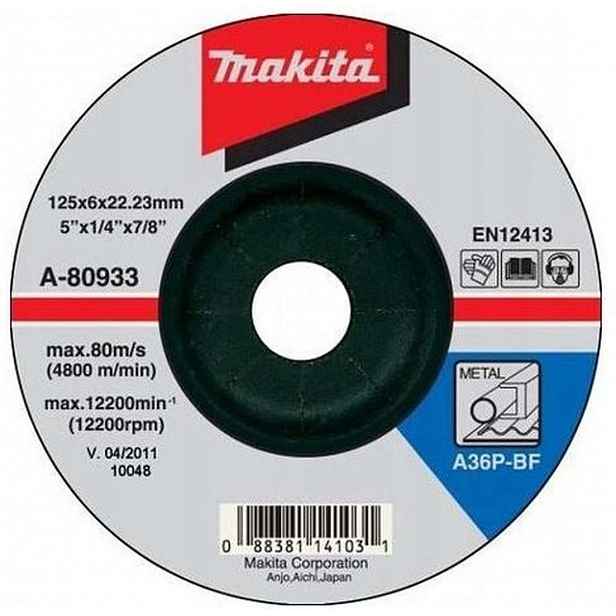 Makita - Brusný kotouč na kov 125x22,2 mm A-80933