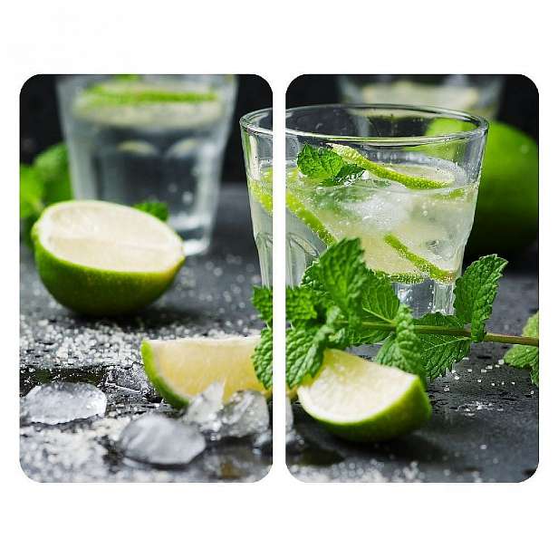 Sada 2 skleněných krytů na sporák Wenko Mojitos, 52 x 30 cm