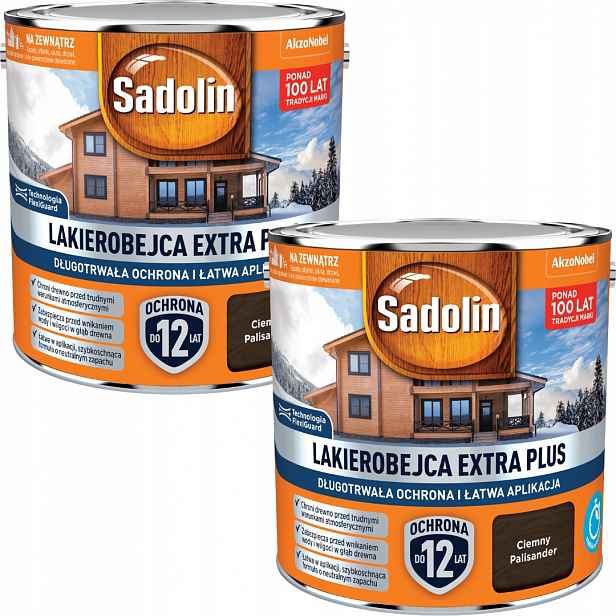 Set Sadolin Extra Plus 2x2,5 Lakobec Na Dřevo Tmavý Palisandr 5L
