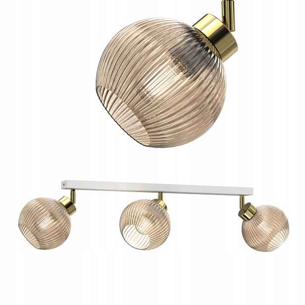 Stropní Svítidlo Stropní Svítidlo Skleněná Lampa Pruhy E27 Medové Stínidlo 3PKT Polska