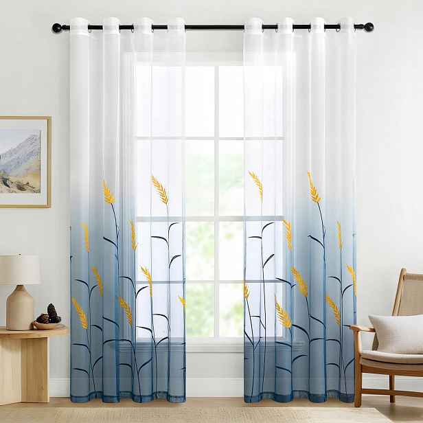 Záclony z voálu na průchodkách Průhledné 225 x 140 cm 2 kusy