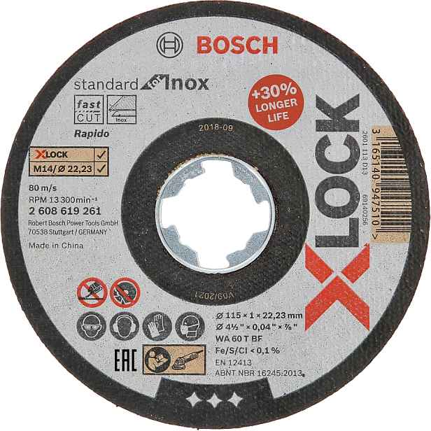 Kotouč řezný Bosch Standard for Inox X-LOCK 115×1 mm