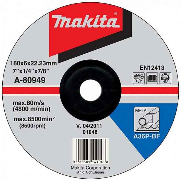 Makita - Brusný kotouč na kov 180x22,2 mm A-80949