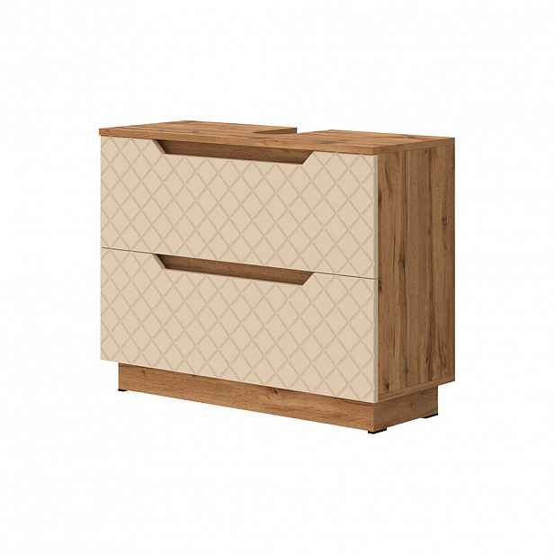Vicco DOLNÍ SKŘÍŇKA POD DŘEZ Lotta Kašmír 79.6 x 62.5 cm se 2 zásuvkami