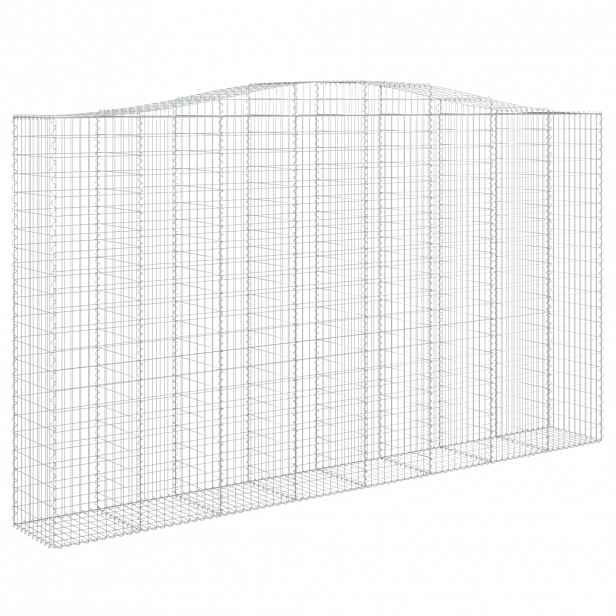 vidaXL Klenutý gabionový koš 400 x 50 x 220/240 cm pozinkované železo
