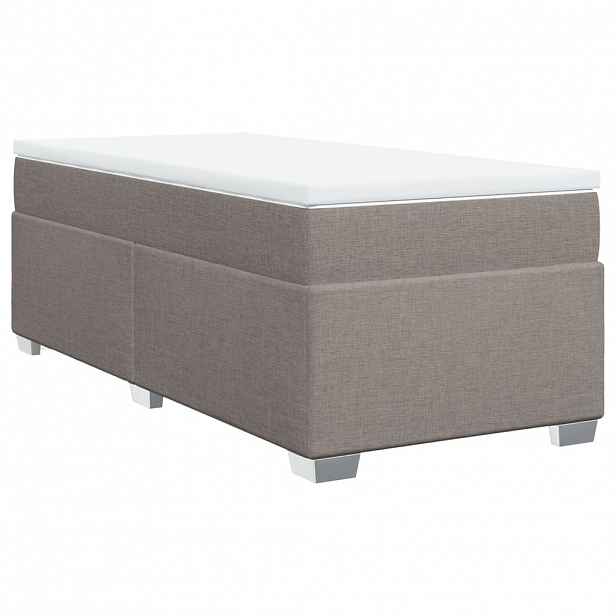 vidaXL Box spring postel s matrací taupe 90x200 cm textil
