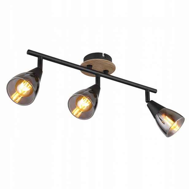 Černá spotová reflektorová lampa Mubby s teplým světlem do pracovny Globo