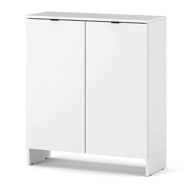 Komoda Bílá 80 CM 2 Dvířka 2 Police Moderní Skříňka Do Obývacího Pokoje Ložnice