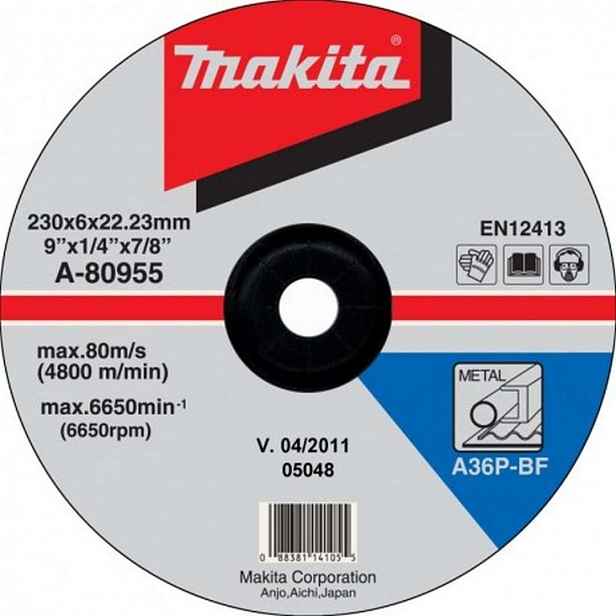 Makita - Brusný kotouč na kov 230x22,2 mm A-80955