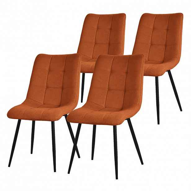 ML-DESIGN JÍDELNÍŽIDLA, SADA 4 KS, oranžový látkový potah