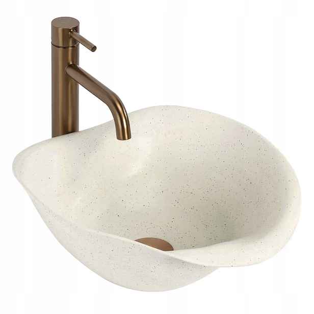 Umyvadlo HM-34B Handmade Art béžová matná keramická Rea