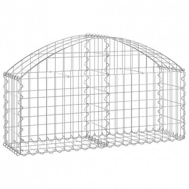 vidaXL Klenutý gabionový koš 100 x 30 x 40/60 cm pozinkované železo
