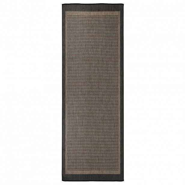 vidaXL Venkovní hladce tkaný koberec 80x250 cm tmavě hnědá