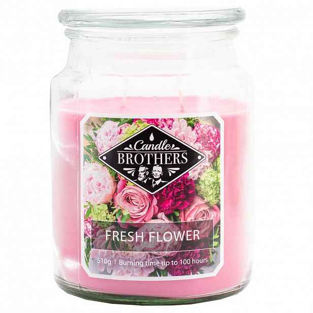 VONNÁ SVÍČKA Vícebarevná Fresh Flower ve skle 100 h