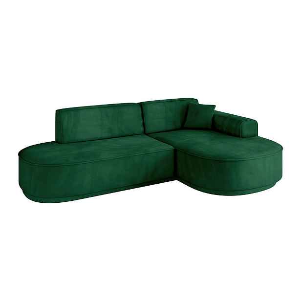 ALTDECOR ROHOVÁ SEDAČKA s otomanem, pravá MARI-L1-v3 243x171x83 Zelená Velur