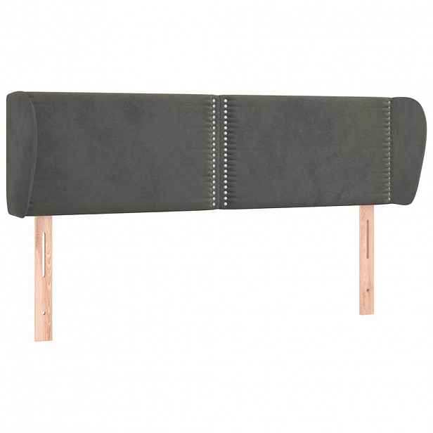 vidaXL Čelo postele typu ušák tmavě šedé 147x23x78/88 cm samet